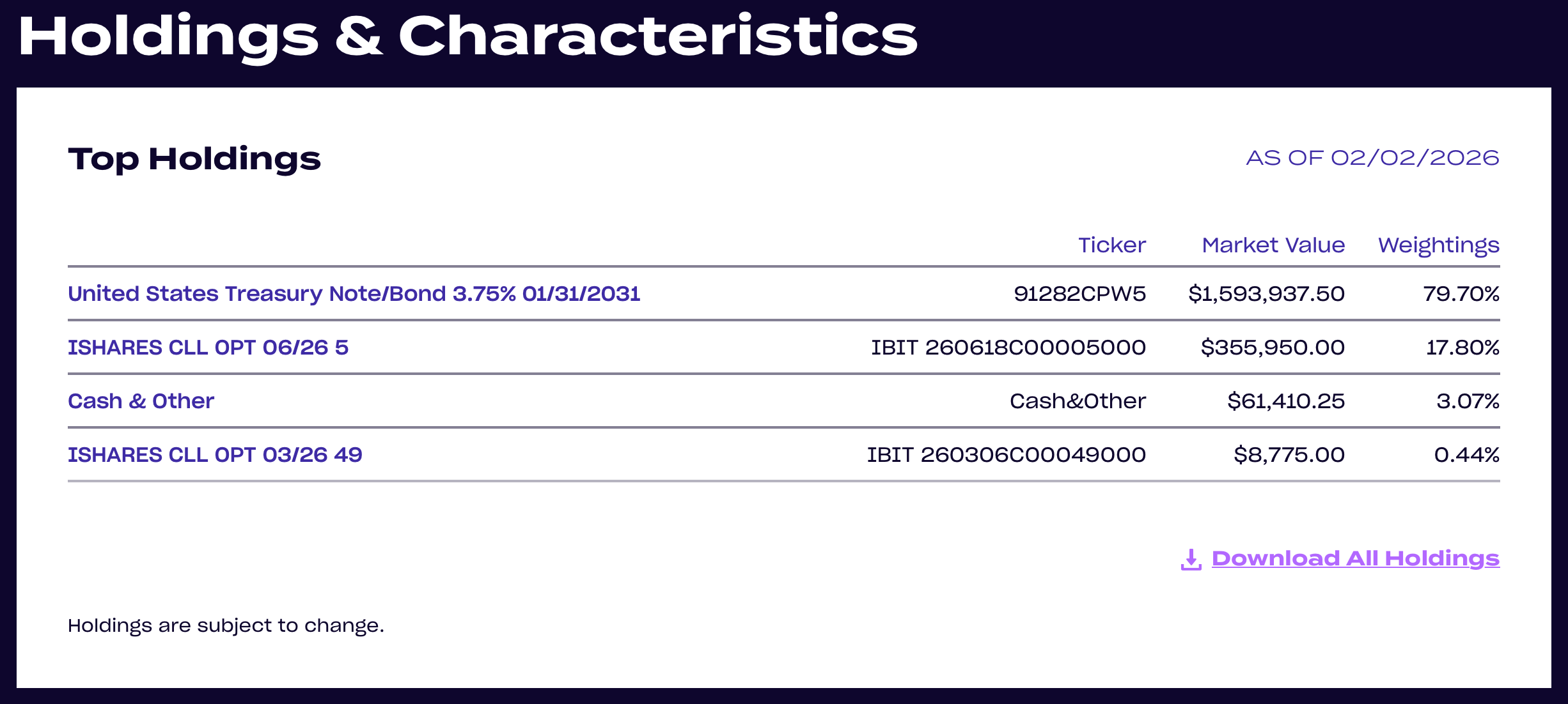 VistaShares BTYB Bitcoin ETF