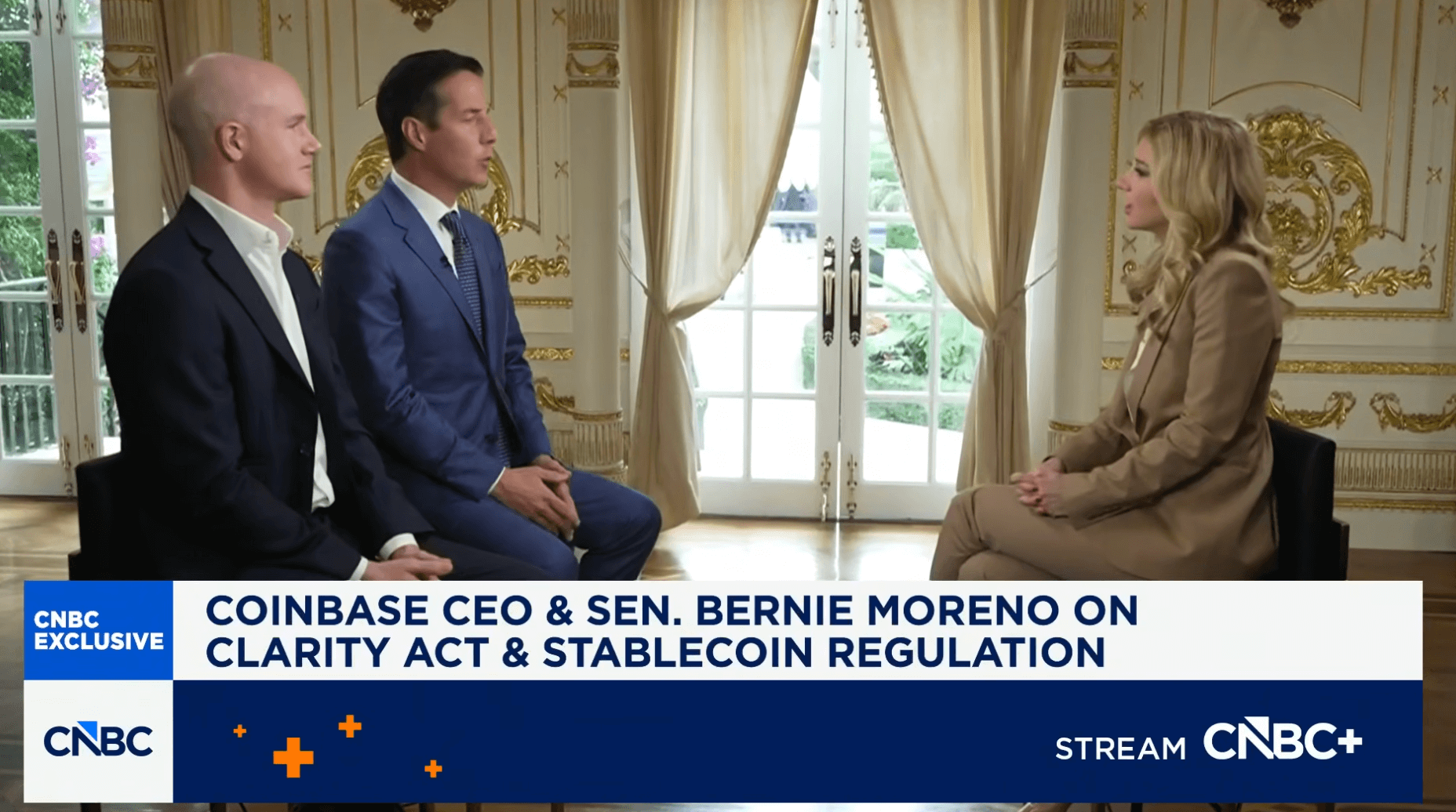 Brian Armstrong and Bernie Moreno CNBC