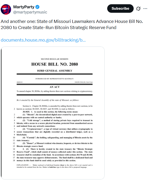 Missouri BTC Reserve