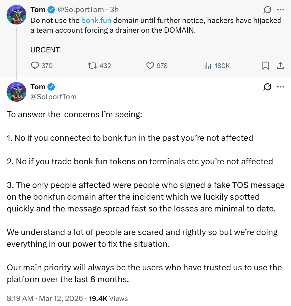 Bonk.fun domain hijacked