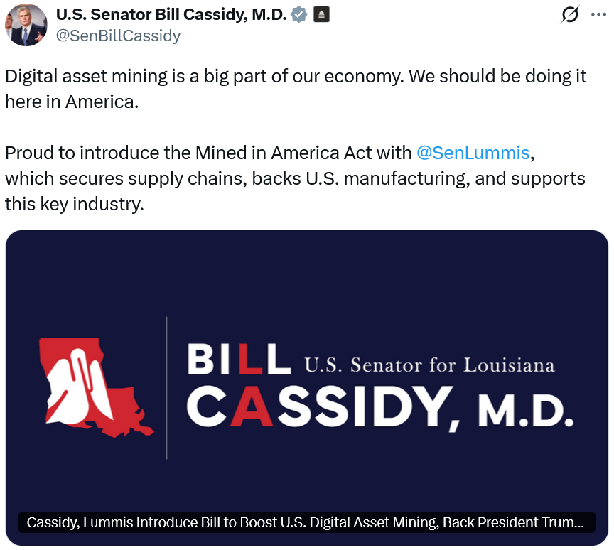 Bill Cassidy Mined in America Act