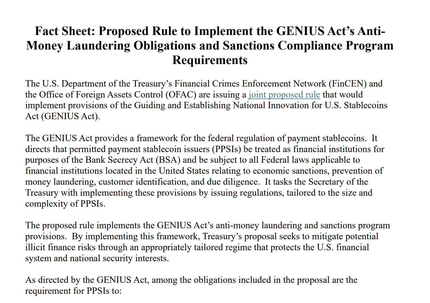 米国ステーブルコイン規制、GENIUS法